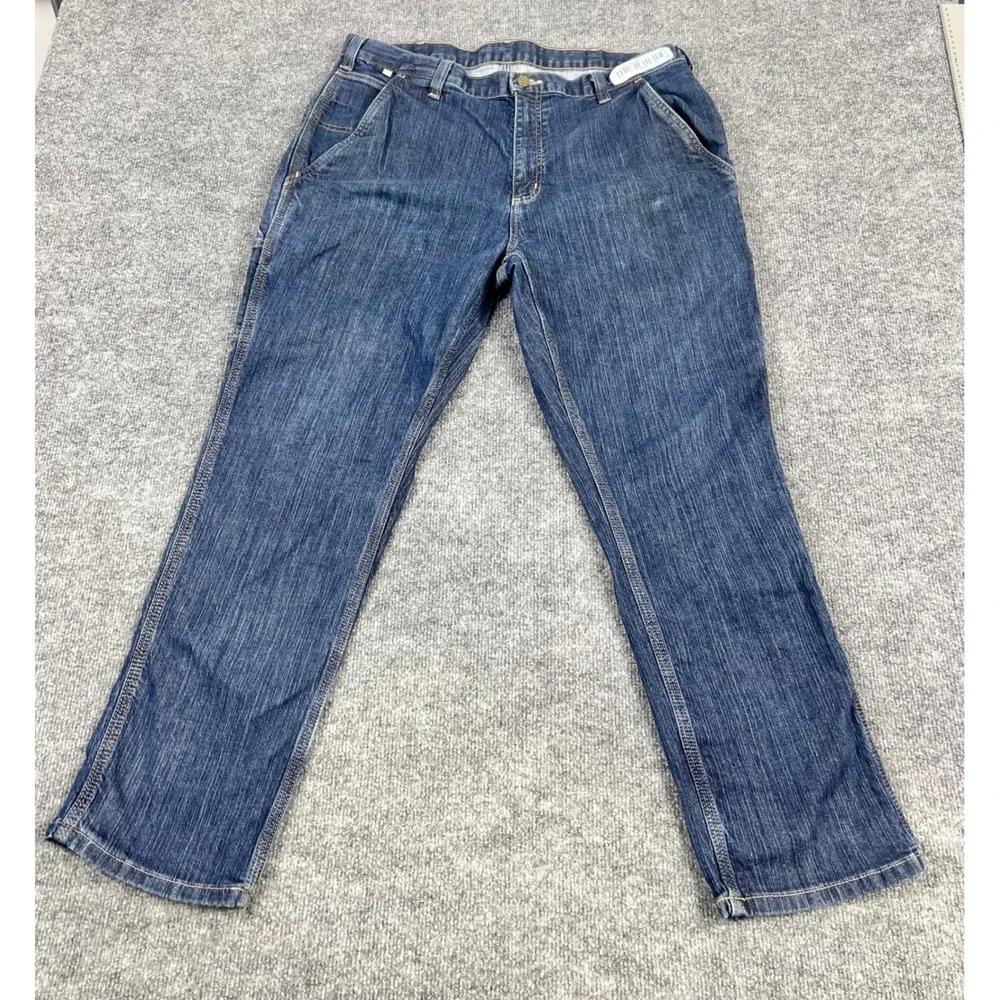 Carhartt Flame Resistant Carpenter Jeans Mens 38x30 Blue CAT2 290-83 Dark Wash